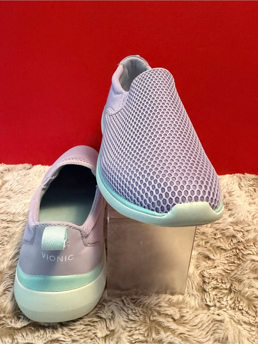 Vionic Vortex Zeta Women's Lavender and Mint Slip-On Sneakers - Picture 2 of 5